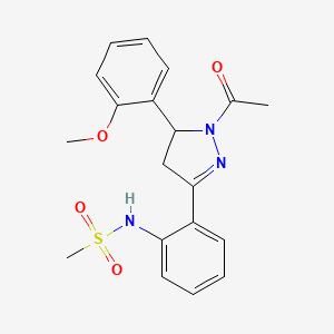 N-{2-[1-acetyl-5-(2-methoxyphenyl)-4,5-dihydro-1H-pyrazol-3-yl]phenyl}methanesulfonamide