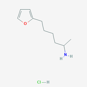 molecular formula C10H18ClNO B3008853 6-(Furan-2-yl)hexan-2-amine hydrochloride CAS No. 1417636-55-5
