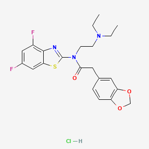 2-(benzo[d][1,3]dioxol-5-yl)-N-(2-(diethylamino)ethyl)-N-(4,6-difluorobenzo[d]thiazol-2-yl)acetamide hydrochloride