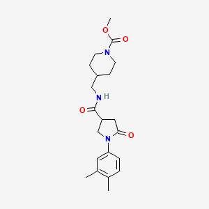 Methyl 4-((1-(3,4-dimethylphenyl)-5-oxopyrrolidine-3-carboxamido)methyl)piperidine-1-carboxylate