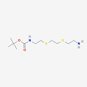 molecular formula C11H24N2O2S2 B3008864 1-(叔丁氧羰基氨基)-3,6-二硫代-8-辛胺盐酸盐 CAS No. 1301739-93-4