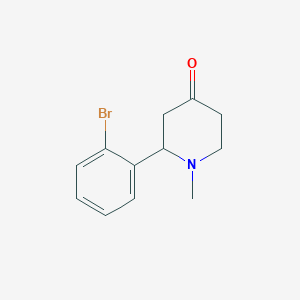 molecular formula C12H14BrNO B3008865 2-(2-Bromophenyl)-1-methylpiperidin-4-one CAS No. 1525515-67-6