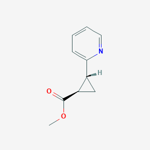 molecular formula C10H11NO2 B3008879 Methyl (1R,2R)-2-pyridin-2-ylcyclopropane-1-carboxylate CAS No. 1820575-54-9