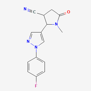 2-[1-(4-fluorophenyl)-1H-pyrazol-4-yl]-1-methyl-5-oxopyrrolidine-3-carbonitrile