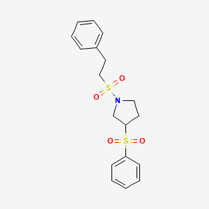 1-(Phenethylsulfonyl)-3-(phenylsulfonyl)pyrrolidine