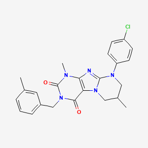 9-(4-chlorophenyl)-1,7-dimethyl-3-(3-methylbenzyl)-6,7,8,9-tetrahydropyrimido[2,1-f]purine-2,4(1H,3H)-dione