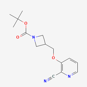 molecular formula C15H19N3O3 B3008897 Tert-butyl 3-(((2-cyanopyridin-3-yl)oxy)methyl)azetidine-1-carboxylate CAS No. 2098120-98-8