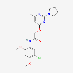 molecular formula C19H23ClN4O4 B3008899 N-(5-chloro-2,4-dimethoxyphenyl)-2-((6-methyl-2-(pyrrolidin-1-yl)pyrimidin-4-yl)oxy)acetamide CAS No. 1031962-06-7