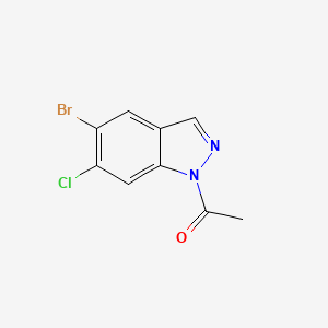 molecular formula C9H6BrClN2O B3008914 1-(5-溴-6-氯-1H-吲唑-1-基)乙酮 CAS No. 1312008-66-4