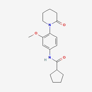 molecular formula C18H24N2O3 B3008918 N-(3-甲氧基-4-(2-氧代哌啶-1-基)苯基)环戊烷甲酰胺 CAS No. 942013-82-3