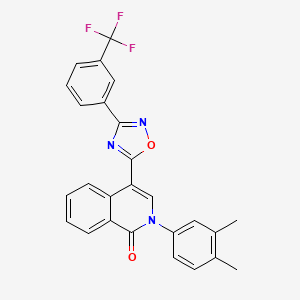 molecular formula C26H18F3N3O2 B3008920 2-(3,4-dimethylphenyl)-4-(3-(3-(trifluoromethyl)phenyl)-1,2,4-oxadiazol-5-yl)isoquinolin-1(2H)-one CAS No. 1358338-98-3