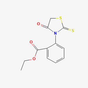 molecular formula C12H11NO3S2 B3008924 2-(4-Oxo-2-thiOxothiazolidin-3-yl)-benzoic acid ethyl ester CAS No. 401604-26-0