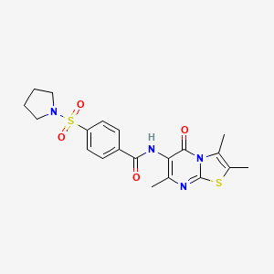 4-(pyrrolidin-1-ylsulfonyl)-N-(2,3,7-trimethyl-5-oxo-5H-thiazolo[3,2-a]pyrimidin-6-yl)benzamide