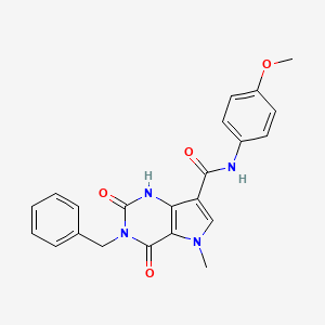 molecular formula C22H20N4O4 B3008928 3-苄基-N-(4-甲氧基苯基)-5-甲基-2,4-二氧代-2,3,4,5-四氢-1H-吡咯并[3,2-d]嘧啶-7-甲酰胺 CAS No. 921536-66-5