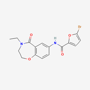 molecular formula C16H15BrN2O4 B3008942 5-bromo-N-(4-ethyl-5-oxo-2,3,4,5-tetrahydrobenzo[f][1,4]oxazepin-7-yl)furan-2-carboxamide CAS No. 921996-44-3