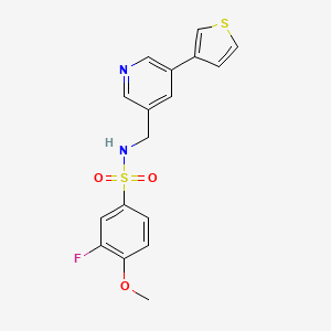 3-fluoro-4-methoxy-N-((5-(thiophen-3-yl)pyridin-3-yl)methyl)benzenesulfonamide