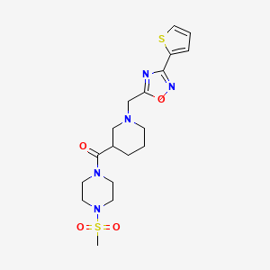 (4-(Methylsulfonyl)piperazin-1-yl)(1-((3-(thiophen-2-yl)-1,2,4-oxadiazol-5-yl)methyl)piperidin-3-yl)methanone