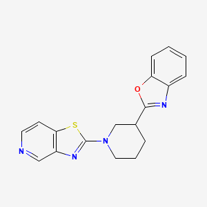 molecular formula C18H16N4OS B3008956 2-[1-([1,3]Thiazolo[4,5-c]pyridin-2-yl)piperidin-3-yl]-1,3-benzoxazole CAS No. 2326283-16-1