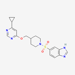5-((4-(((6-cyclopropylpyrimidin-4-yl)oxy)methyl)piperidin-1-yl)sulfonyl)-1H-benzo[d]imidazole