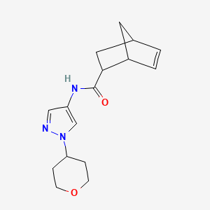 molecular formula C16H21N3O2 B3008959 N-(1-(tetrahydro-2H-pyran-4-yl)-1H-pyrazol-4-yl)bicyclo[2.2.1]hept-5-ene-2-carboxamide CAS No. 1704620-98-3