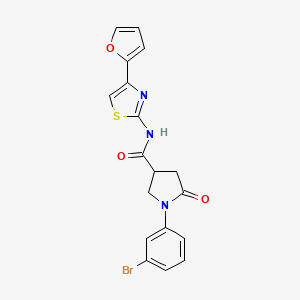 molecular formula C18H14BrN3O3S B3008964 1-(3-bromophenyl)-N-(4-(furan-2-yl)thiazol-2-yl)-5-oxopyrrolidine-3-carboxamide CAS No. 1206988-01-3