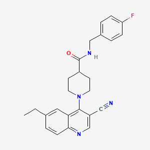 molecular formula C25H25FN4O B3008975 N-[4-(乙酰氨基)苯基]-1-噻吩并[3,2-c]吡啶-4-基哌啶-3-甲酰胺 CAS No. 1226438-55-6