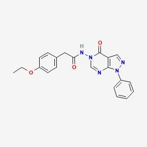 molecular formula C21H19N5O3 B3008976 2-(4-ethoxyphenyl)-N-(4-oxo-1-phenyl-1H-pyrazolo[3,4-d]pyrimidin-5(4H)-yl)acetamide CAS No. 899996-64-6