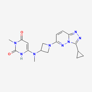 molecular formula C17H20N8O2 B3008980 6-[(1-{3-Cyclopropyl-[1,2,4]triazolo[4,3-b]pyridazin-6-yl}azetidin-3-yl)(methyl)amino]-3-methyl-1,2,3,4-tetrahydropyrimidine-2,4-dione CAS No. 2201777-91-3