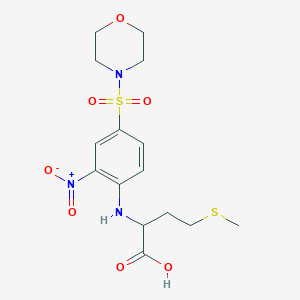 molecular formula C15H21N3O7S2 B3008984 4-甲基硫烷基-2-[4-(吗啉-4-磺酰基)-2-硝基苯氨基]-丁酸 CAS No. 1008673-55-9