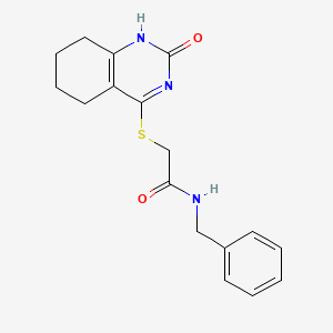 molecular formula C17H19N3O2S B3008987 N-苄基-2-[(2-氧代-5,6,7,8-四氢-1H-喹唑啉-4-基)硫烷基]乙酰胺 CAS No. 959492-31-0