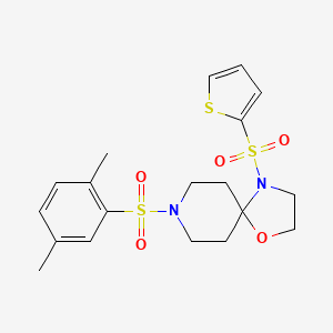 molecular formula C19H24N2O5S3 B3008991 8-((2,5-Dimethylphenyl)sulfonyl)-4-(thiophen-2-ylsulfonyl)-1-oxa-4,8-diazaspiro[4.5]decane CAS No. 898453-26-4