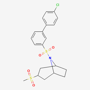 molecular formula C20H22ClNO4S2 B3008999 (1R,5S)-8-((4'-氯-[1,1'-联苯]-3-基)磺酰基)-3-(甲磺酰基)-8-氮杂双环[3.2.1]辛烷 CAS No. 1706404-99-0