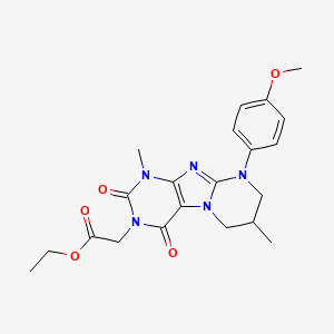 ethyl 2-[9-(4-methoxyphenyl)-1,7-dimethyl-2,4-dioxo-7,8-dihydro-6H-purino[7,8-a]pyrimidin-3-yl]acetate