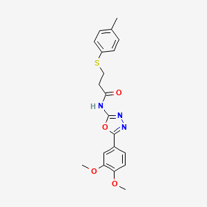 N-(5-(3,4-dimethoxyphenyl)-1,3,4-oxadiazol-2-yl)-3-(p-tolylthio)propanamide
