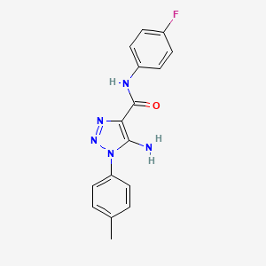molecular formula C16H14FN5O B3009011 5-氨基-N-(4-氟苯基)-1-(对甲苯基)-1H-1,2,3-三唑-4-甲酰胺 CAS No. 951902-85-5