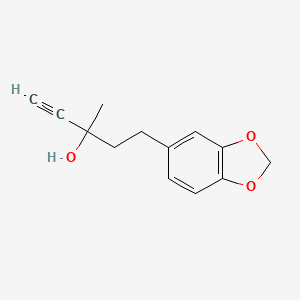 molecular formula C13H14O3 B3009012 5-(1,3-Benzodioxol-5-yl)-3-methylpent-1-yn-3-ol CAS No. 309283-92-9