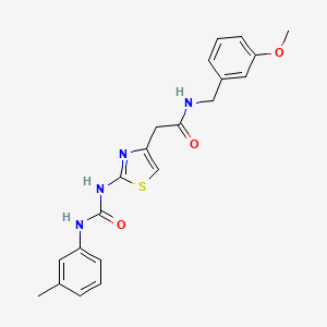 molecular formula C21H22N4O3S B3009018 N-(3-methoxybenzyl)-2-(2-(3-(m-tolyl)ureido)thiazol-4-yl)acetamide CAS No. 921473-70-3