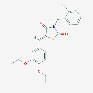 molecular formula C21H20ClNO4S B300902 3-(2-Chlorobenzyl)-5-(3,4-diethoxybenzylidene)-1,3-thiazolidine-2,4-dione 