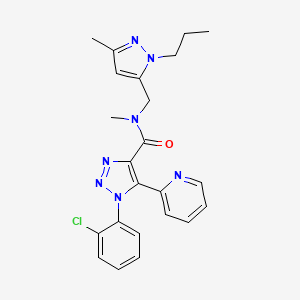 1-(2-Chlorophenyl)-N-methyl-N-[(5-methyl-2-propylpyrazol-3-yl)methyl]-5-pyridin-2-yltriazole-4-carboxamide