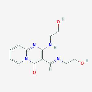 molecular formula C13H16N4O3 B3009031 2-(2-Hydroxyethylamino)-3-(2-hydroxyethyliminomethyl)pyrido[1,2-a]pyrimidin-4-one CAS No. 615274-18-5