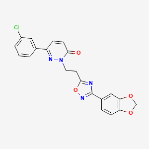 2-(2-(3-(benzo[d][1,3]dioxol-5-yl)-1,2,4-oxadiazol-5-yl)ethyl)-6-(3-chlorophenyl)pyridazin-3(2H)-one