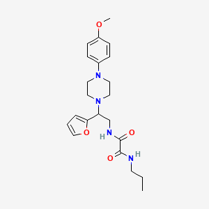 molecular formula C22H30N4O4 B3009046 N1-(2-(呋喃-2-基)-2-(4-(4-甲氧基苯基)哌嗪-1-基)乙基)-N2-丙氧草酰胺 CAS No. 877633-52-8