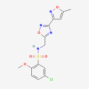 5-chloro-2-methoxy-N-((3-(5-methylisoxazol-3-yl)-1,2,4-oxadiazol-5-yl)methyl)benzenesulfonamide
