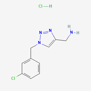 molecular formula C10H12Cl2N4 B3009049 [1-[(3-Chlorophenyl)methyl]triazol-4-yl]methanamine;hydrochloride CAS No. 2380174-32-1