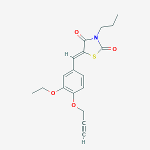molecular formula C18H19NO4S B300905 5-[3-Ethoxy-4-(2-propynyloxy)benzylidene]-3-propyl-1,3-thiazolidine-2,4-dione 