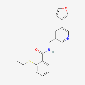 2-(ethylthio)-N-((5-(furan-3-yl)pyridin-3-yl)methyl)benzamide
