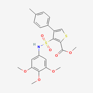 molecular formula C22H23NO7S2 B3009062 Methyl 4-(4-methylphenyl)-3-[(3,4,5-trimethoxyphenyl)sulfamoyl]thiophene-2-carboxylate CAS No. 941888-53-5