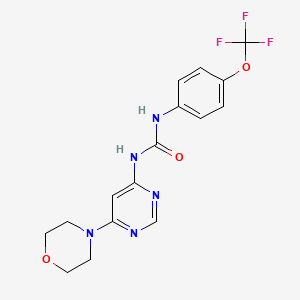 molecular formula C16H16F3N5O3 B3009064 1-(6-Morpholinopyrimidin-4-yl)-3-(4-(trifluoromethoxy)phenyl)urea CAS No. 1396815-88-5