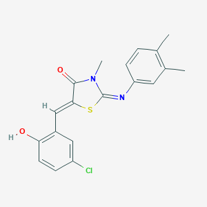 molecular formula C19H17ClN2O2S B300907 5-(5-Chloro-2-hydroxybenzylidene)-2-[(3,4-dimethylphenyl)imino]-3-methyl-1,3-thiazolidin-4-one 