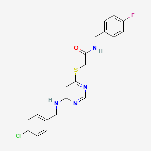 2-((6-((4-chlorobenzyl)amino)pyrimidin-4-yl)thio)-N-(4-fluorobenzyl)acetamide